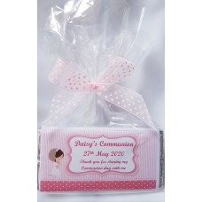 Personalized Communion chocolate in pink