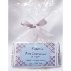 Silver lace Communion Personalised chocolate bar