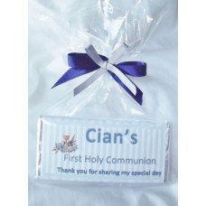 BOY First Communion Personalized Chocolate Bar with Stripes