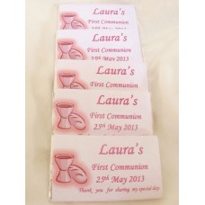 Pink Communion Chalice Personalised Chocolate Bar