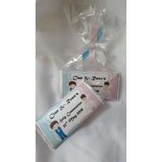 Twins First Communion Personalised Chocolate Bar