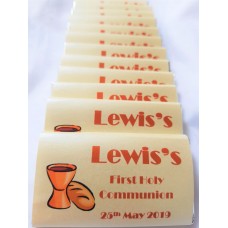 Golden First Communion personalised chocolate bar