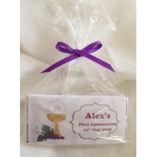 Golden Chalice First Communion Personalized Chocolate Bar