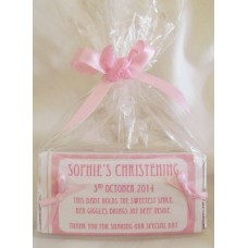 Double Bow Personalized Chocolate Bar (Girl)
